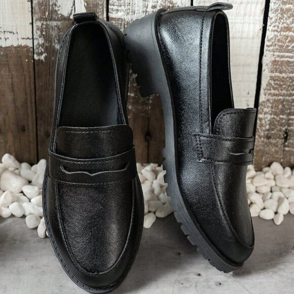 Black Casual Women's  Loafers - Picture 4 of 5